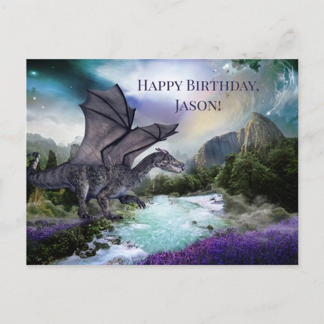 Dragon Fantasy Child Birthday Postcard (Front)