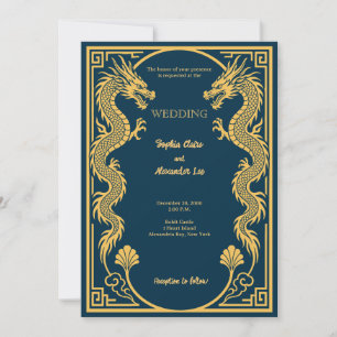 Dragon Fantasy Deco Wedding Invitation