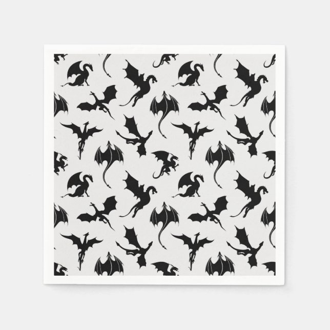 Dragon Fantasy Paper Napkins, Mythical Creature Napkins (Front)