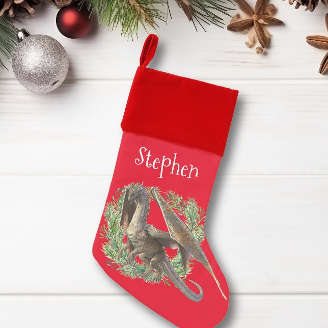 Dragon Fantasy Personalized  Christmas Holiday Christmas Stocking (Creator Uploaded)