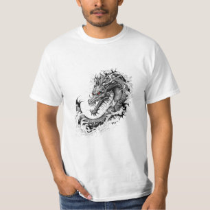 Dragon Fantasy Wild Animal Illustration Art Tattoo T-Shirt
