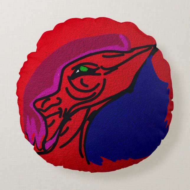 Dragon Fashionista Round Pillow (Front)