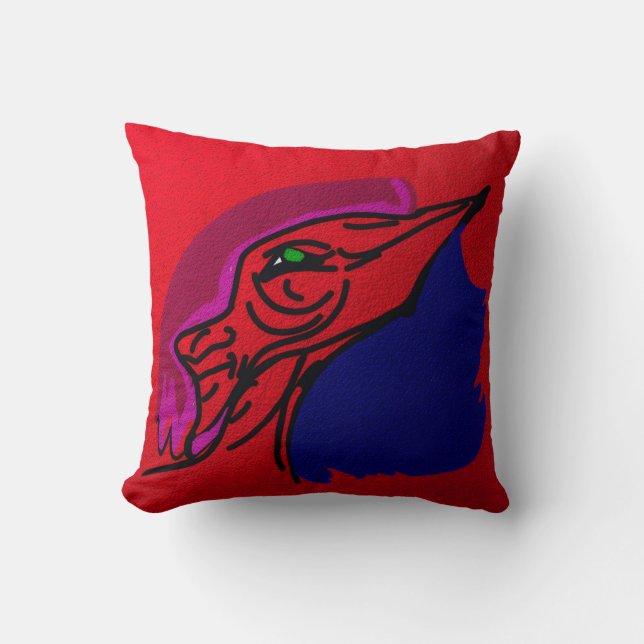 Dragon Fashionista Throw Pillow (Front)