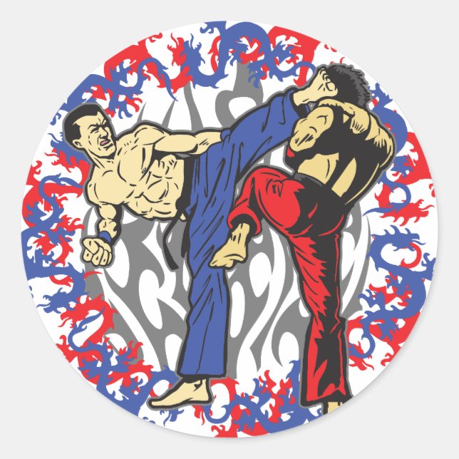 Dragon Fighters Classic Round Sticker (Front)