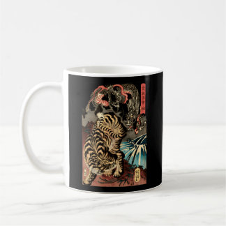 Dragon Fighting The Giant Tiger Japanese Coffee Mug