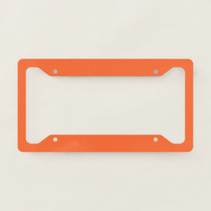 Dragon Fire Bright Orange Solid Color Print License Plate Frame