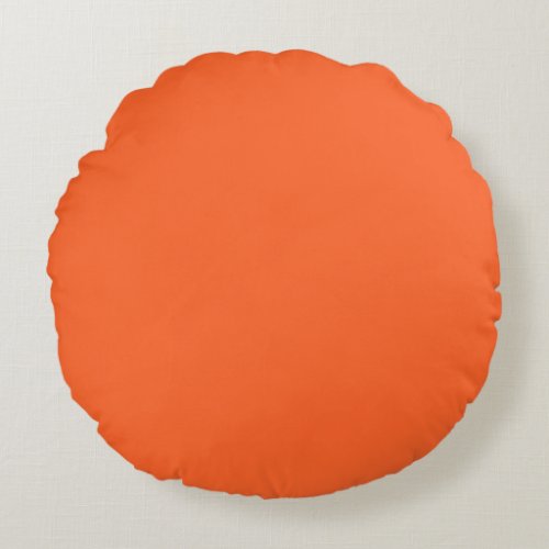 Dragon Fire Bright Orange Solid Color Print Round Pillow