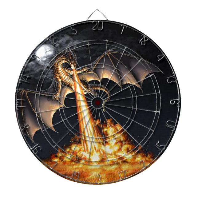 Dragon fire dartboard with darts (Front)
