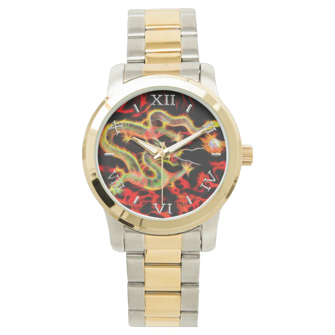 Dragon Fire Decor on Lucky Energy Dial Watch