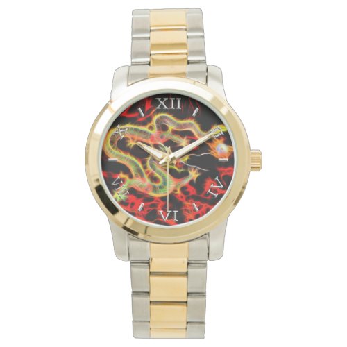 Dragon Fire decor on Lucky Energy Dial Watch