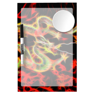 Dragon Fire decor on Lucky Energy Dry Erase Board With Mirror