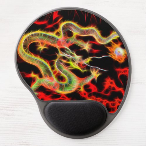 Dragon Fire decor on Lucky Energy Gel Mouse Pad