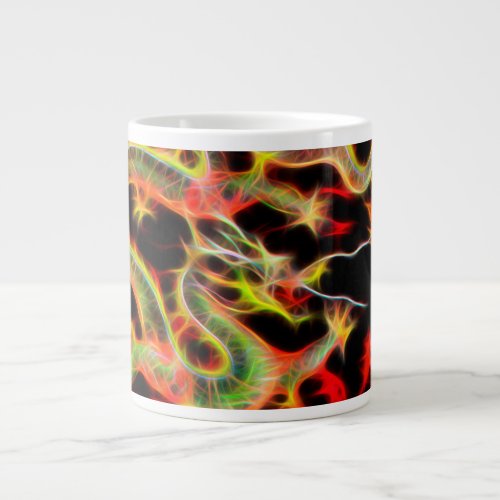 Dragon Fire decor on Lucky Energy Large Coffee Mug