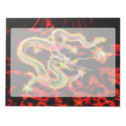 Dragon Fire decor on Lucky Energy Notepad