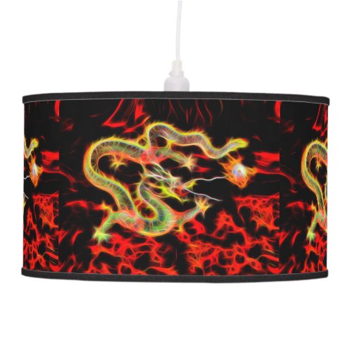 Dragon Fire decor on Lucky Energy Pendant Lamp