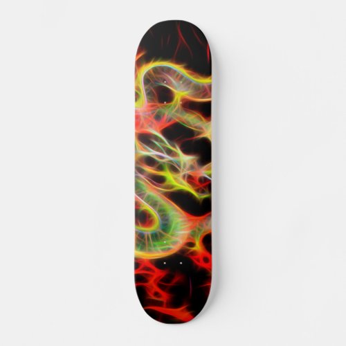 Dragon Fire decor on Lucky Energy Skateboard Deck