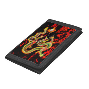 Dragon Fire decor on Lucky Energy Tri-fold Wallet
