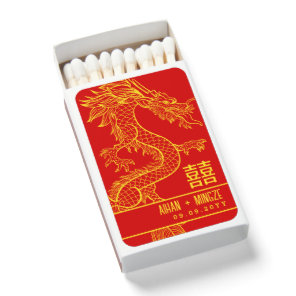 Dragon Fire | Double Happiness Wedding Favor Matchboxes