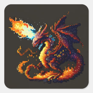 Dragon Fire Elemental Square Sticker