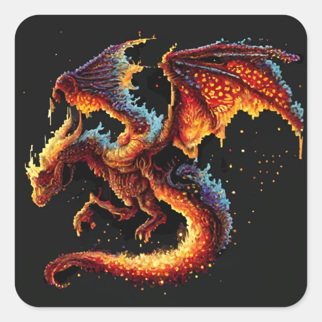 Dragon Fire Elemental  Square Sticker (Front)