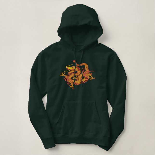Dragon Fire Embroidered Hoodie (Design Front)