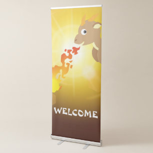 dragon fire in fairytale, party supplies retractable banner