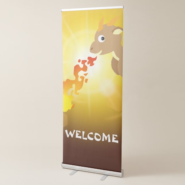 dragon fire in fairytale, party supplies retractable banner (3/4)