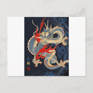 DRAGON FIRE - JAPANESE PATTERN POSTCARD