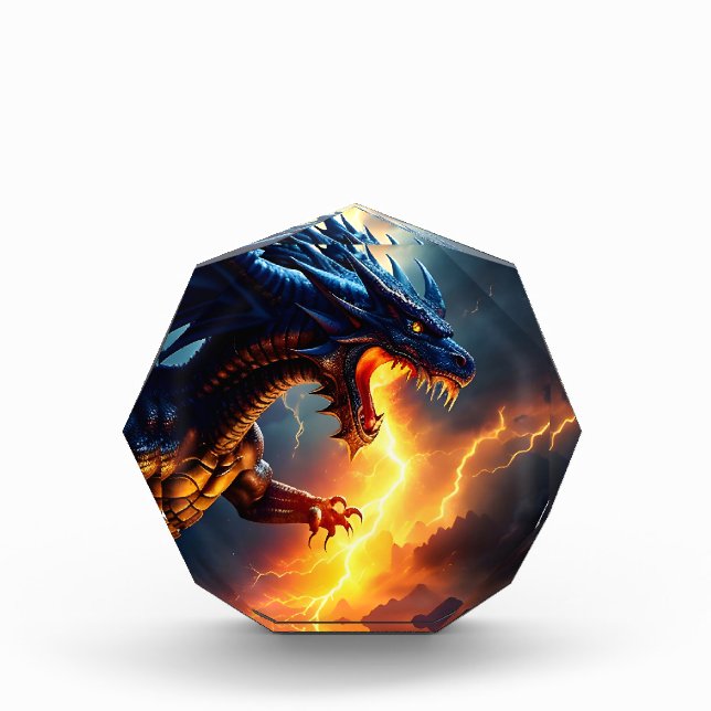 Dragon Fire Lightning Fight Two Acrylic Award (Front)