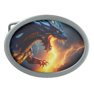 Dragon Fire Lightning Fight Two Belt Buckle