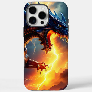 Dragon Fire Lightning Fight Two iPhone 16 Pro Max Case