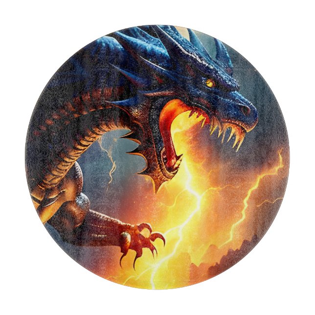 Dragon Fire Lightning Fight Two Cutting Board (Front)