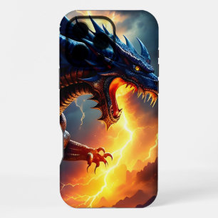 Dragon Fire Lightning Fight Two iPhone 16 Pro Max Case