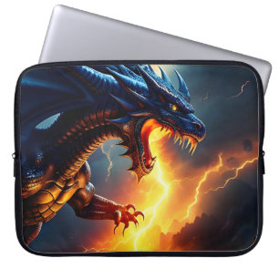 Dragon Fire Lightning Fight Two Laptop Sleeve