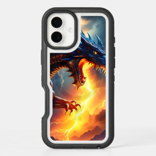 Dragon Fire Lightning Fight Two iPhone 16 Plus Case