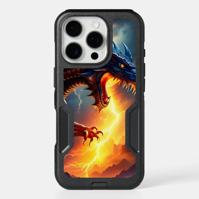Dragon Fire Lightning Fight Two Otterbox iPhone Case (Back)