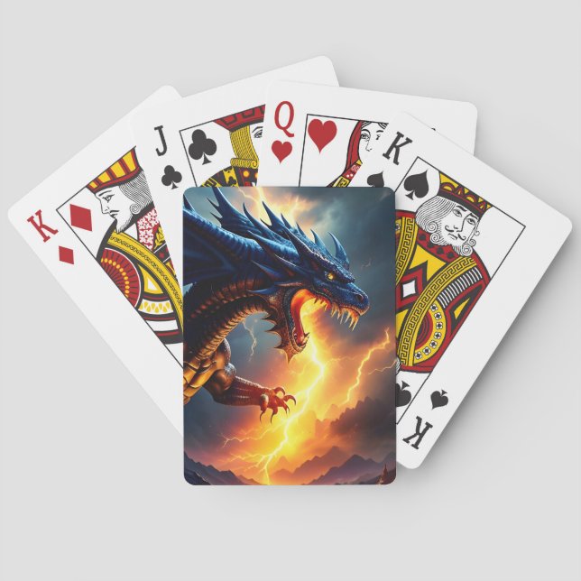 Dragon Fire Lightning Fight Two Poker Cards (Back)