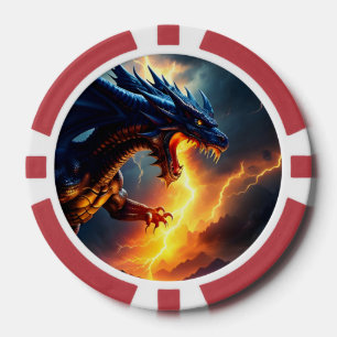 Dragon Fire Lightning Fight Two Poker Chips