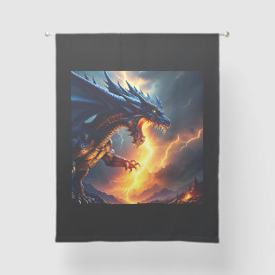 Dragon Fire Lightning Fight Two Sheer Curtains