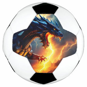 Dragon Fire Lightning Fight Two Soccer Ball