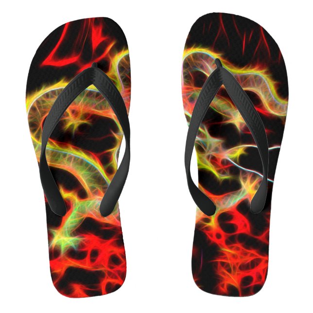 Dragon Fire on Lucky Energy Flip Flops (Footbed)
