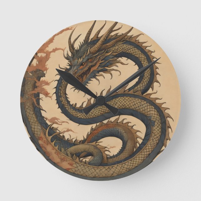 Dragon fire  round clock (Front)