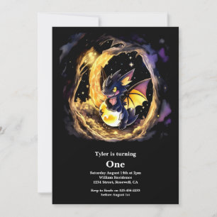 Dragon First Birthday Invitation