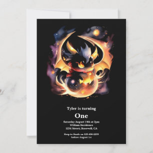 Dragon First Birthday Invitation
