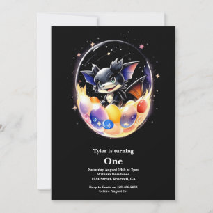 Dragon First Birthday Invitation