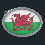 Dragon Flag of Wales, Celtic Welsh National Flag Belt Buckle<br><div class="desc">Flag of Wales has a celtic red Dragon ageinst a white and green background. This old flag was officially recognised as the Welsh national flag in 1959, as part of the United Kingdom. This work created by the United Kingdom Government is in the public domain. This file is from the...</div>