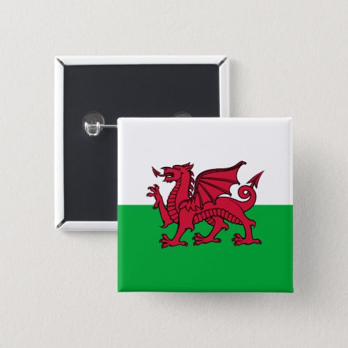 Dragon Flag of Wales Celtic Welsh National Flag Button