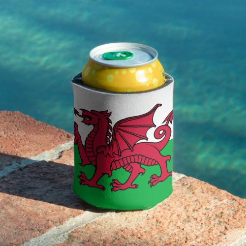 Dragon Flag of Wales Celtic Welsh National Flag Can Cooler