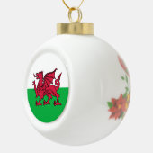 Dragon Flag of Wales, Celtic Welsh National Flag Ceramic Ball Christmas Ornament (Right)