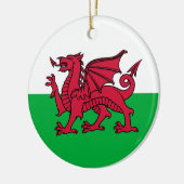Dragon Flag of Wales, Celtic Welsh National Flag Ceramic Ornament (Left)